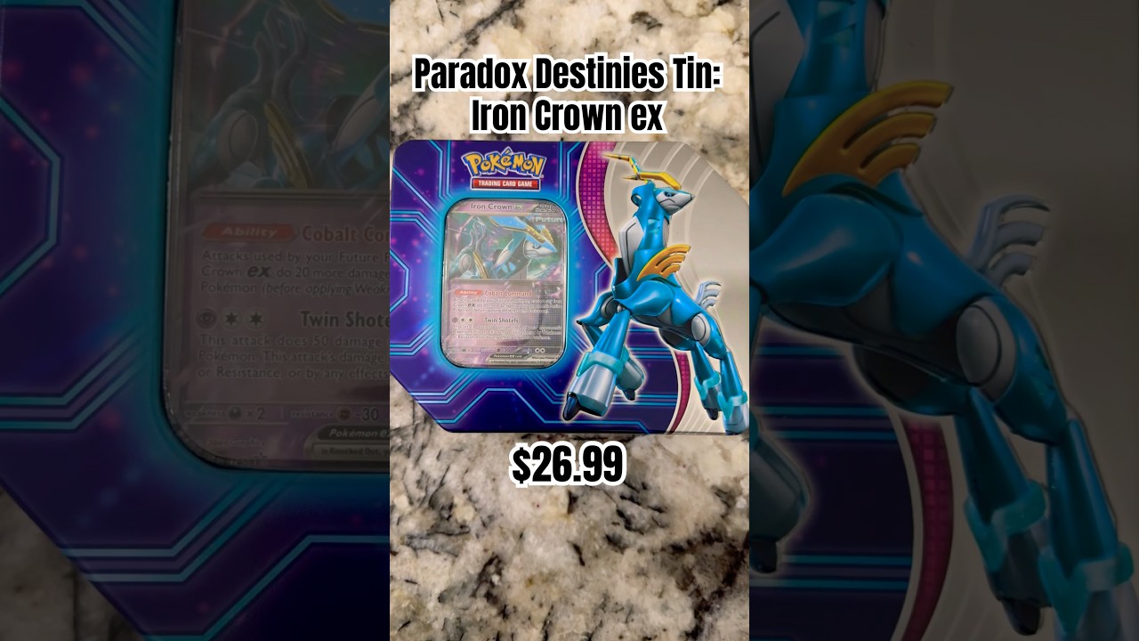 Paradox Destinies Tin: Iron Crown ex - SIR Pulled! #pokemontcg