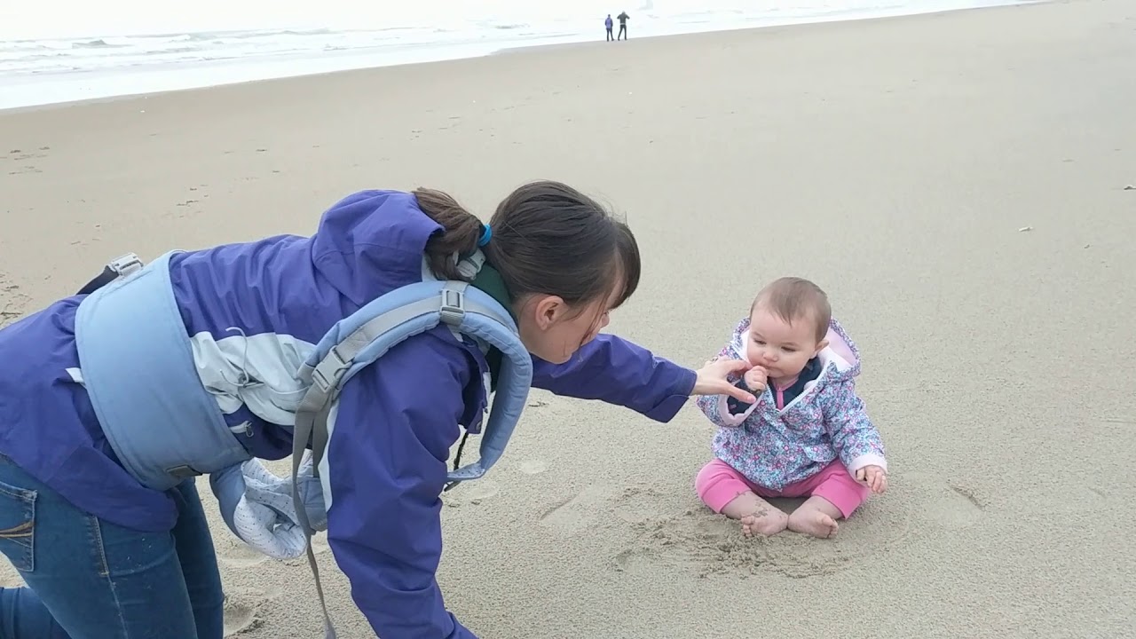 First time touching sand
