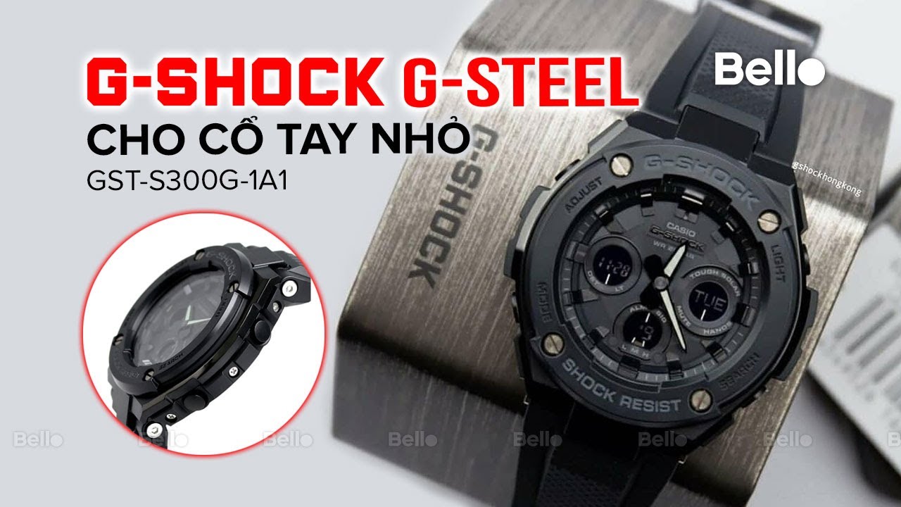 Đập hộp, chỉnh giờ G-Shock G-Steel GST-S300G-1A1 cỡ vừa