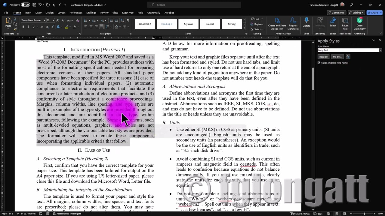 Using Styles in #msword  to appropiatelly #savetime  when formating your #IEEE #Conference #Paper