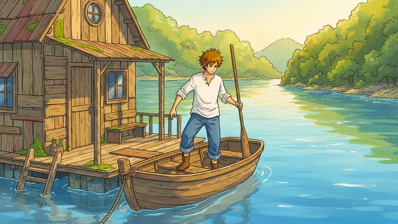 Peaceful life on a floating garden bamboo harvest & Rustic cooking | Ghibli Style ASMR