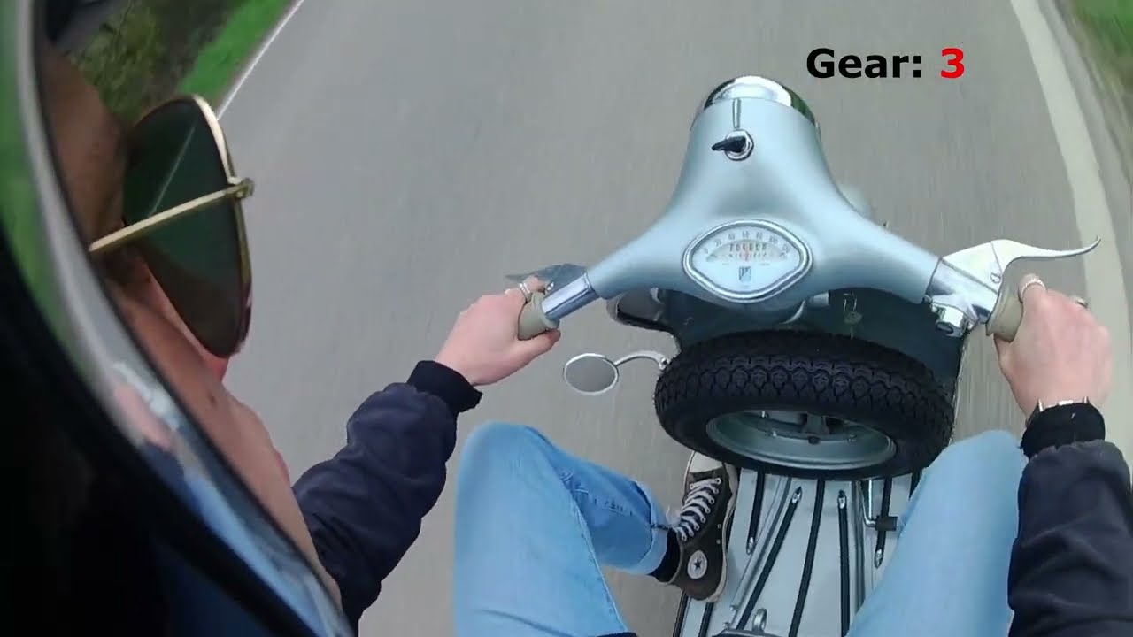 (8 of 8): Restorated Vespa GS 150 VS5T 1961 / Presentation / Introduction Riding / POV / High Speed