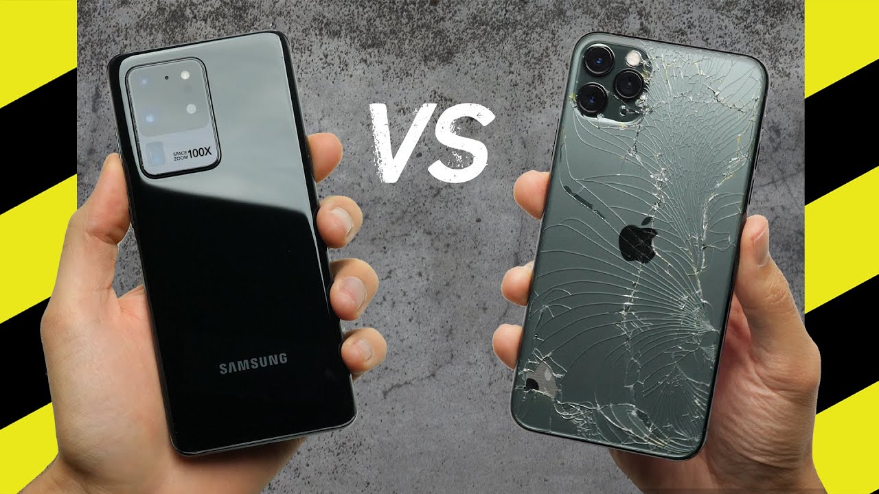 Тест на падение Galaxy S20 Ultra и iPhone 11 Pro Max!
