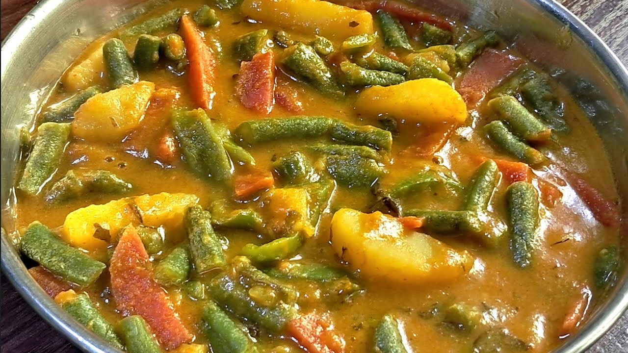বিন্স গাজর আলুর সুস্বাদু ও স্বাস্থ্যকর রেসিপি রুটি,পরোটা ভাতের সাথে জমে যাবে|Aloo Beans Gajor Recipe