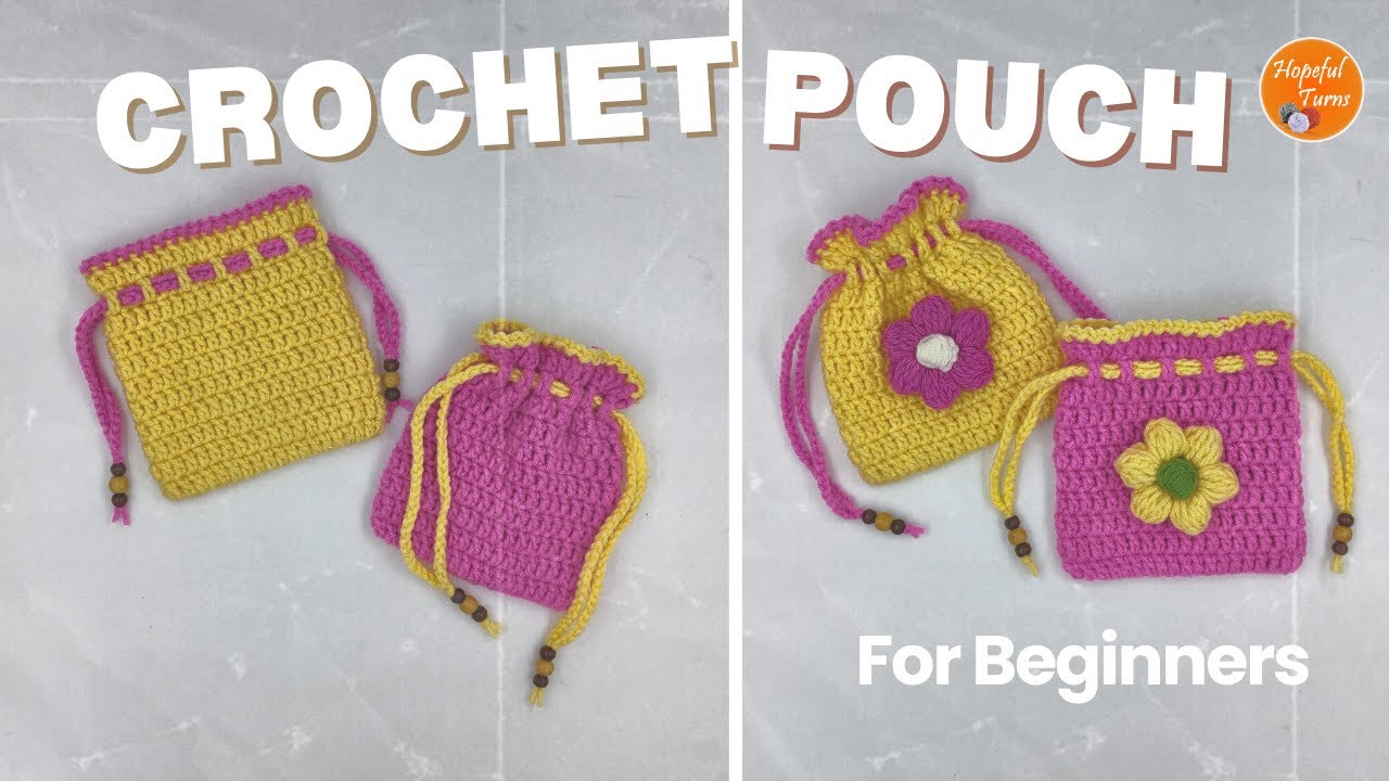How to Crochet Drawstring Pouch for Beginners | Easy Crochet for Beginners Bag pattern | Gift idea