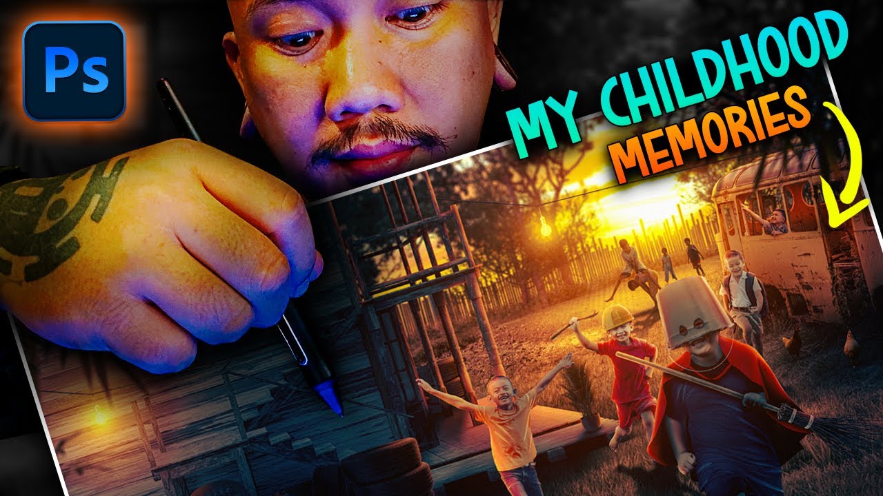 I Recreated My Childhood Memories in Photoshop - Photo Manipulation Speed Art Tutorial