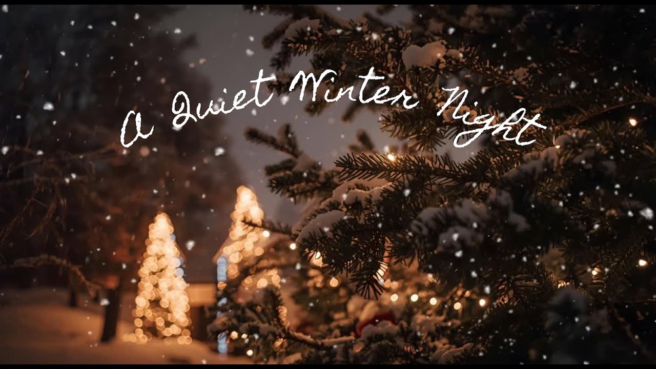 Cozy Winter Christmas Tree Ambience ❄️ Snowfall Sounds Only (No Music) | Peaceful Holiday Night
