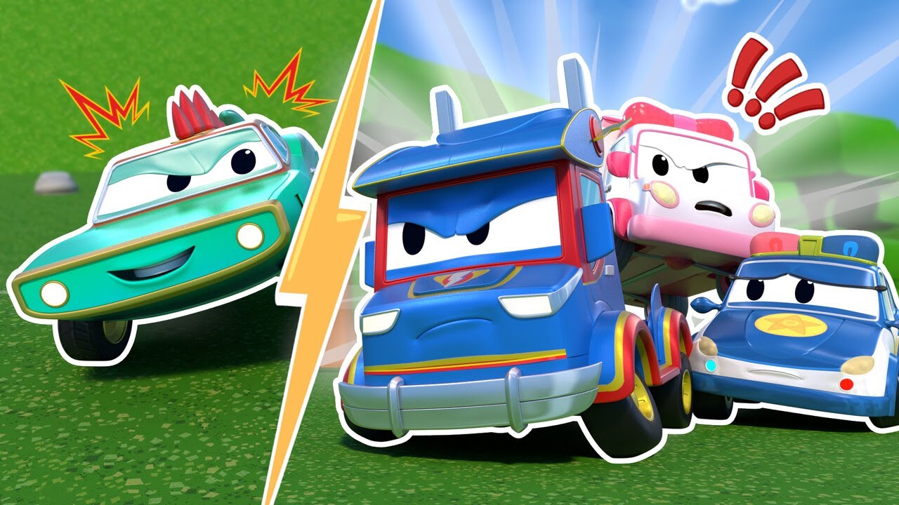 Rescue Squad CHASE Crocodile Car in Amusement Park! | Cars & Trucks Rescue for Kids | Car City