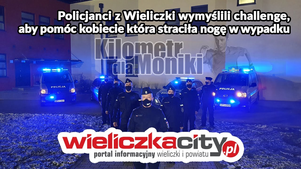 Policjanci z Wieliczki wymyślili challenge, aby pomóc kobiecie, która straciła nogę w wypadku