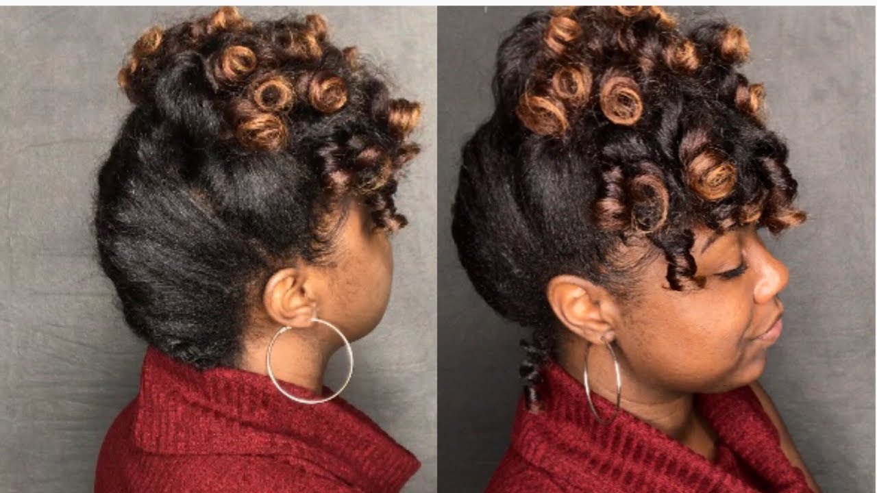 Curly Perm Rod Updo Hairstyle