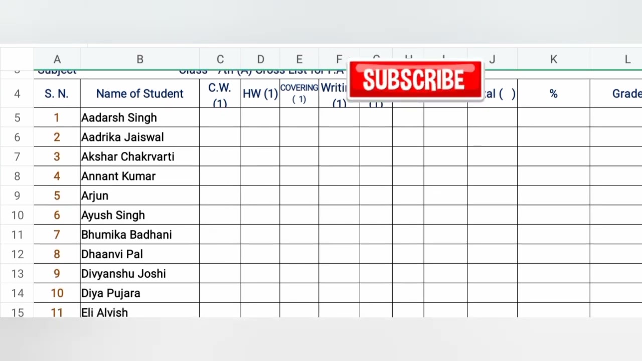 How to make cross list
