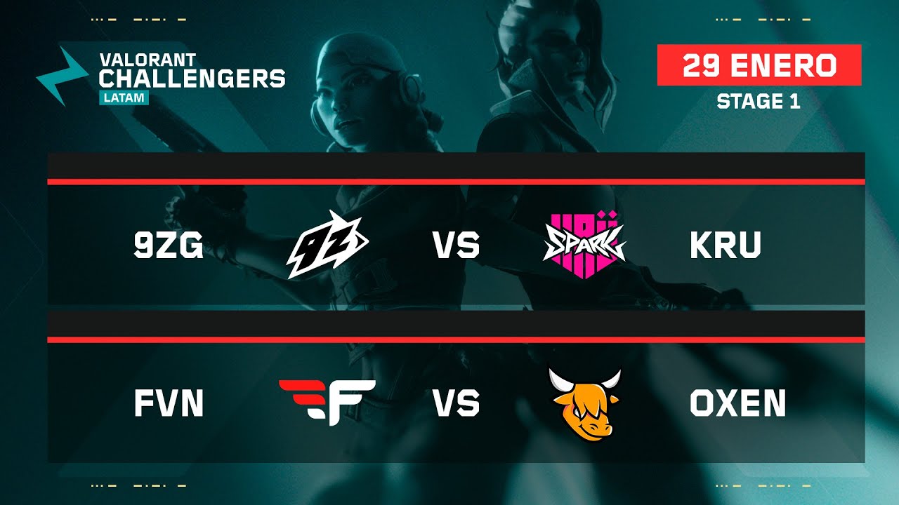 9ZG vs KRU | FVN vs OXEN | VALORANT Challengers LATAM Sur | Stage 1 | Semana 1 Día 4 | Fase regular