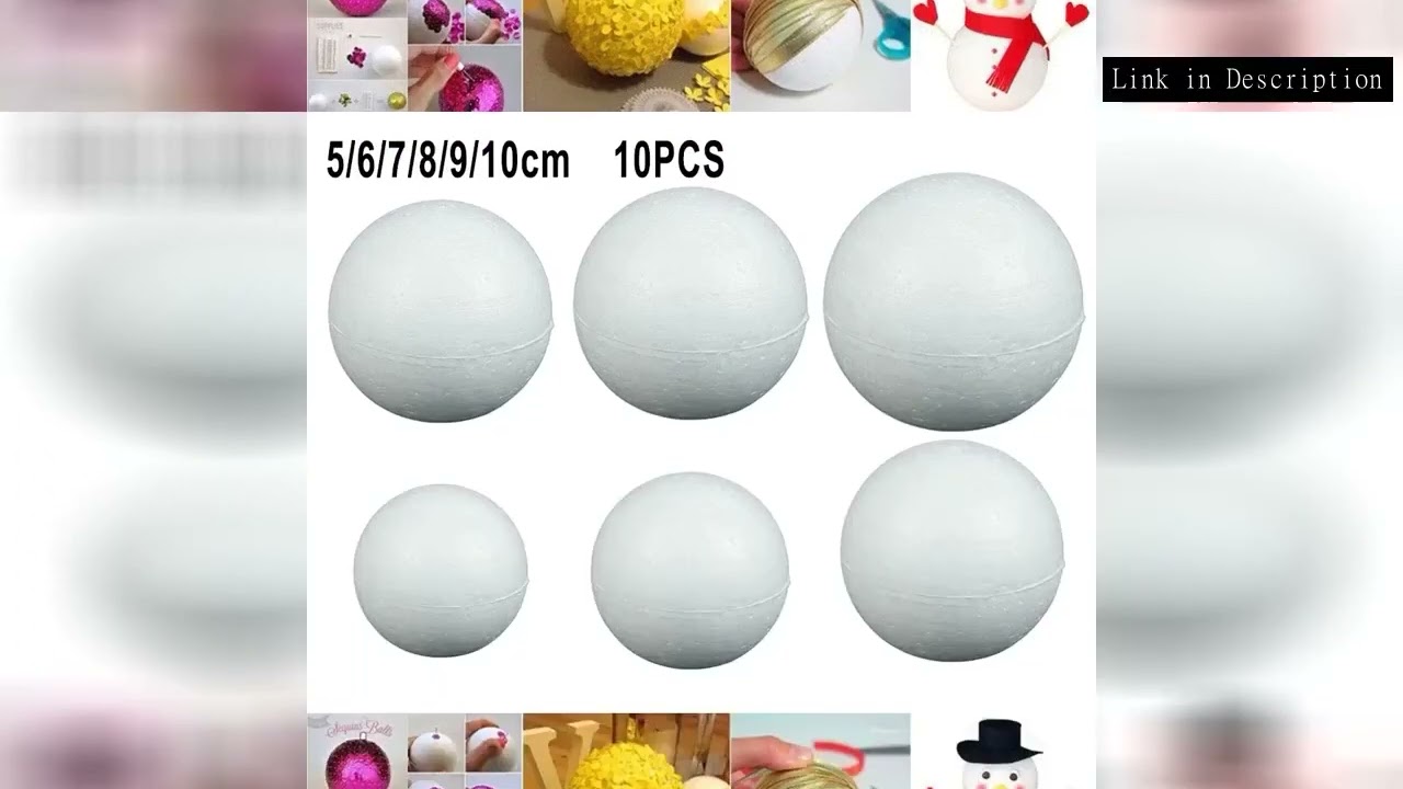 10Pcs Christmas Decoration Solid Foam Ball Balls 50mm-100mm Round DIY Accessory Handmade For Home De