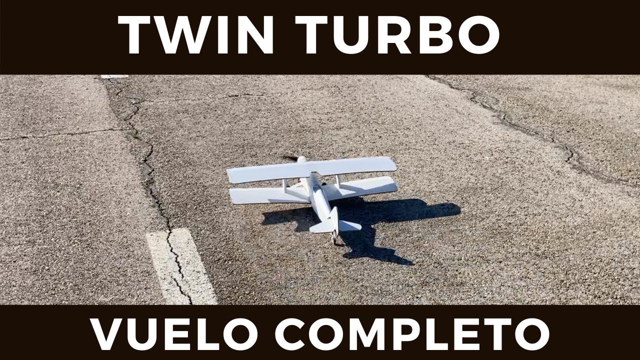 TwinTurbo - Vuelo Completo con Despegue y Aterrizaje | Biplano RC de Aeromodelismo