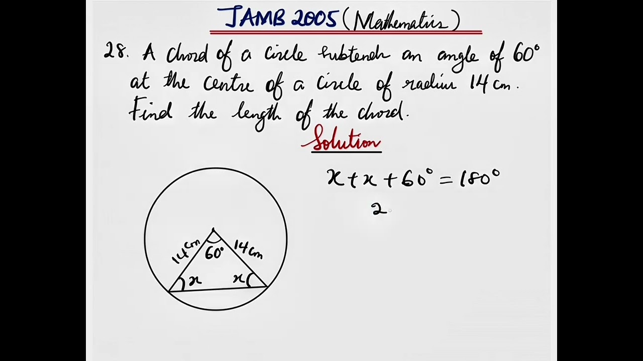 JAMB 2005 | МАТЕМАТИКА | Вопрос 28