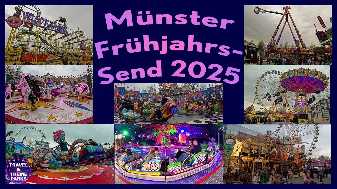 Münster Frühjahrssend 2025 🎢 Alle Fahrgeschäfte 🎠Rundgang [4K]🎡Kirmes | Send