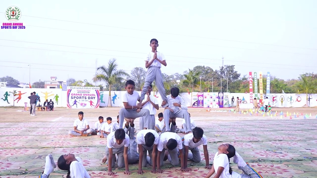 DWPS students showcasing the power of yoga on Annual Sports Day.