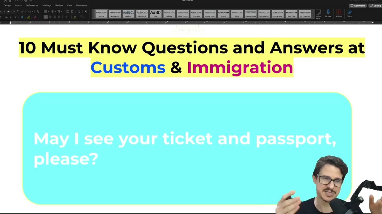 10 Must Know Questions and Answers at Customs & Immigration. Airport interview. #English #travel
