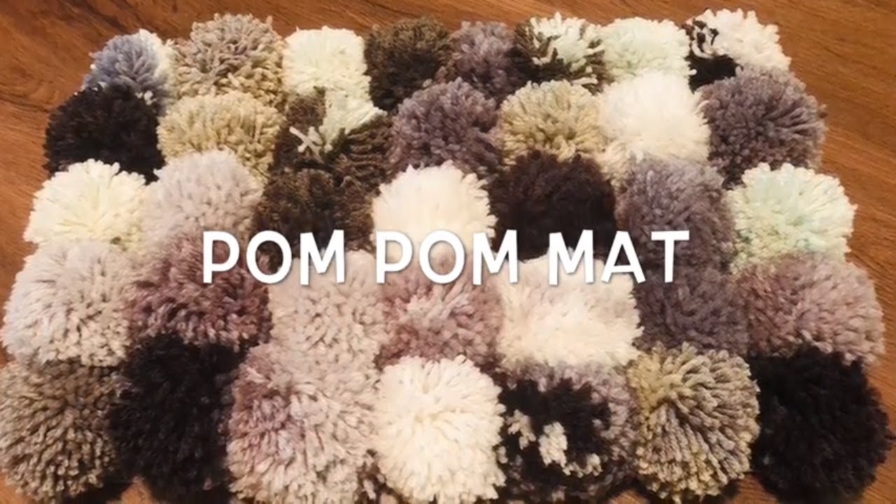 diy pom pom mat/door mat/pom pom rug/woolen mat/no sew mat