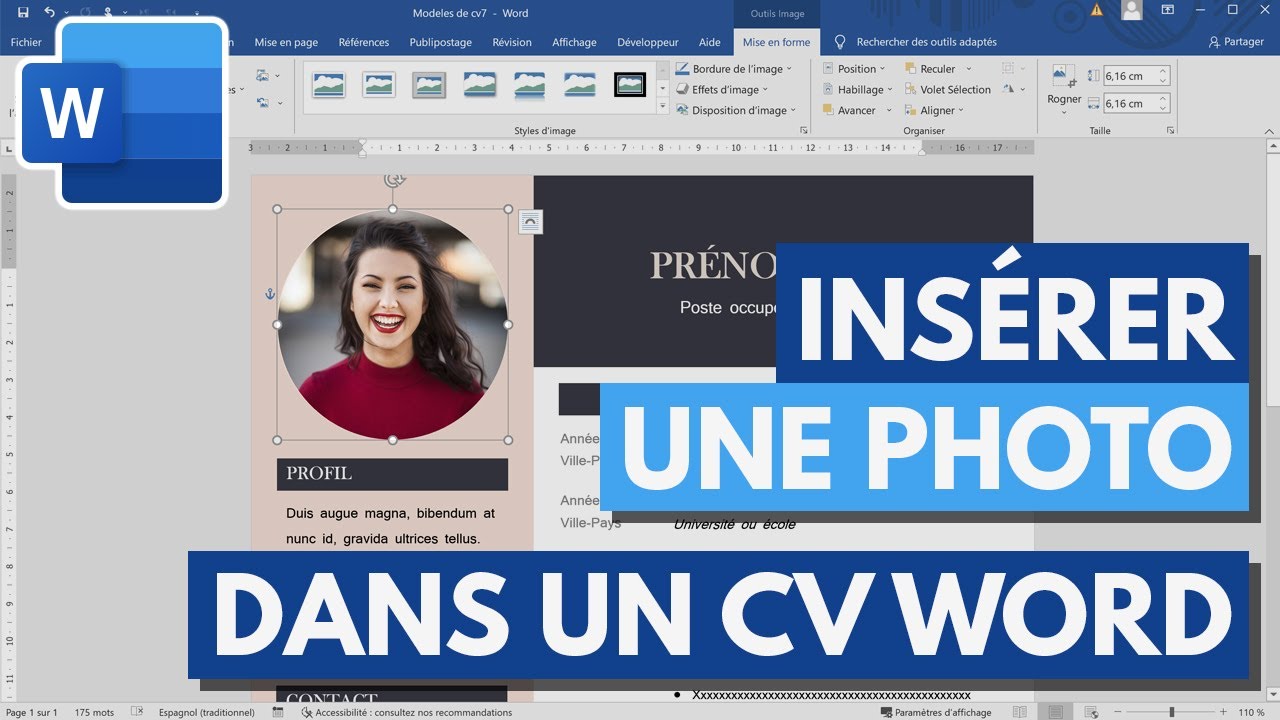 Comment Insérer une Photo dans un CV Word