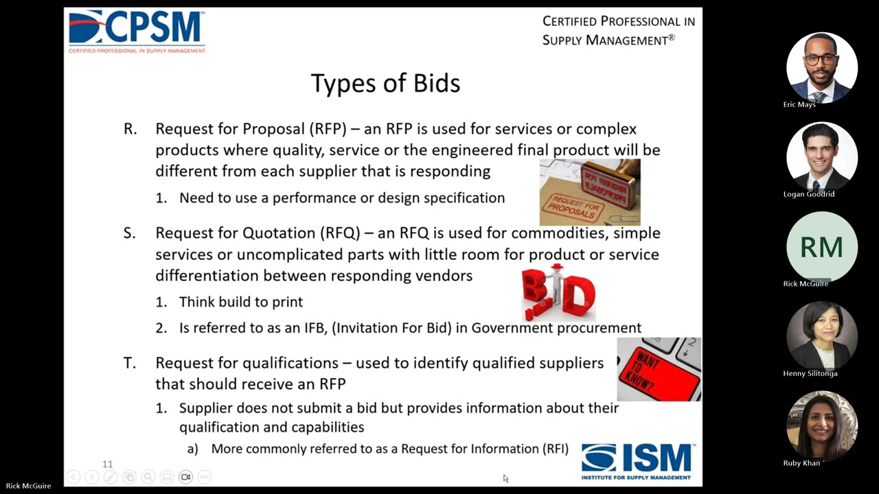 CPSM 1 A 9 Bid, Solicitation or RFx Preparation