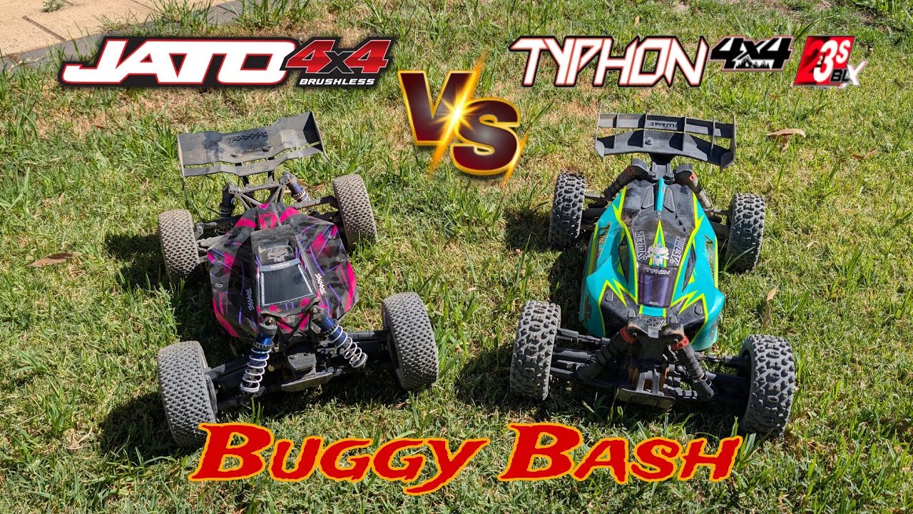 Arrma Typhon 223s против Traxxas Jato VXL 4x4 .... Багги-баттл