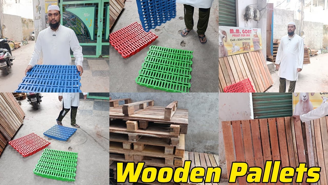 MM Goat Farm Shalibanda Par Aaya Wooden Pallets aur Eliveted Farm k liye Pallets available