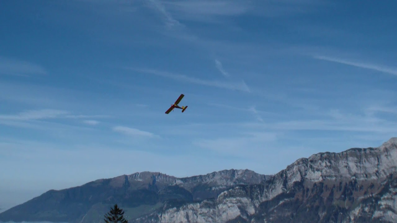 RCHeliJet flying in Switzerland Mountains RC Helicopter Blade 450 and RC Airplane