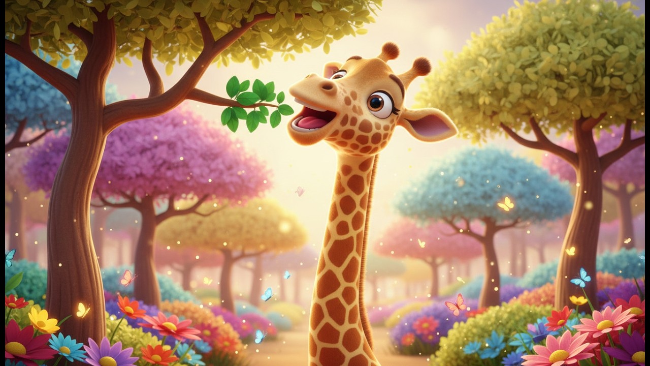 La Girafe Joyeuse 🦒 | Chanson Enfant Éducative | Animaux de la Savane | Comptine Bébé
