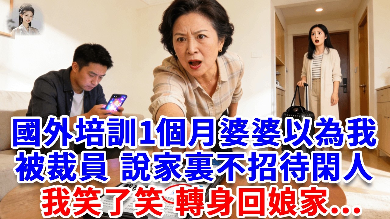 國外培訓1個月婆婆以為我被裁員，婆婆：家裏不招待閑人 滾！我笑了笑 轉身回娘家，聽媽媽的做1事，婆家收到一條簡訊，徹底傻眼！#思妤說故事#為人處世#生活經驗#情感故事#晚年哲理#說故事#完結文#原創