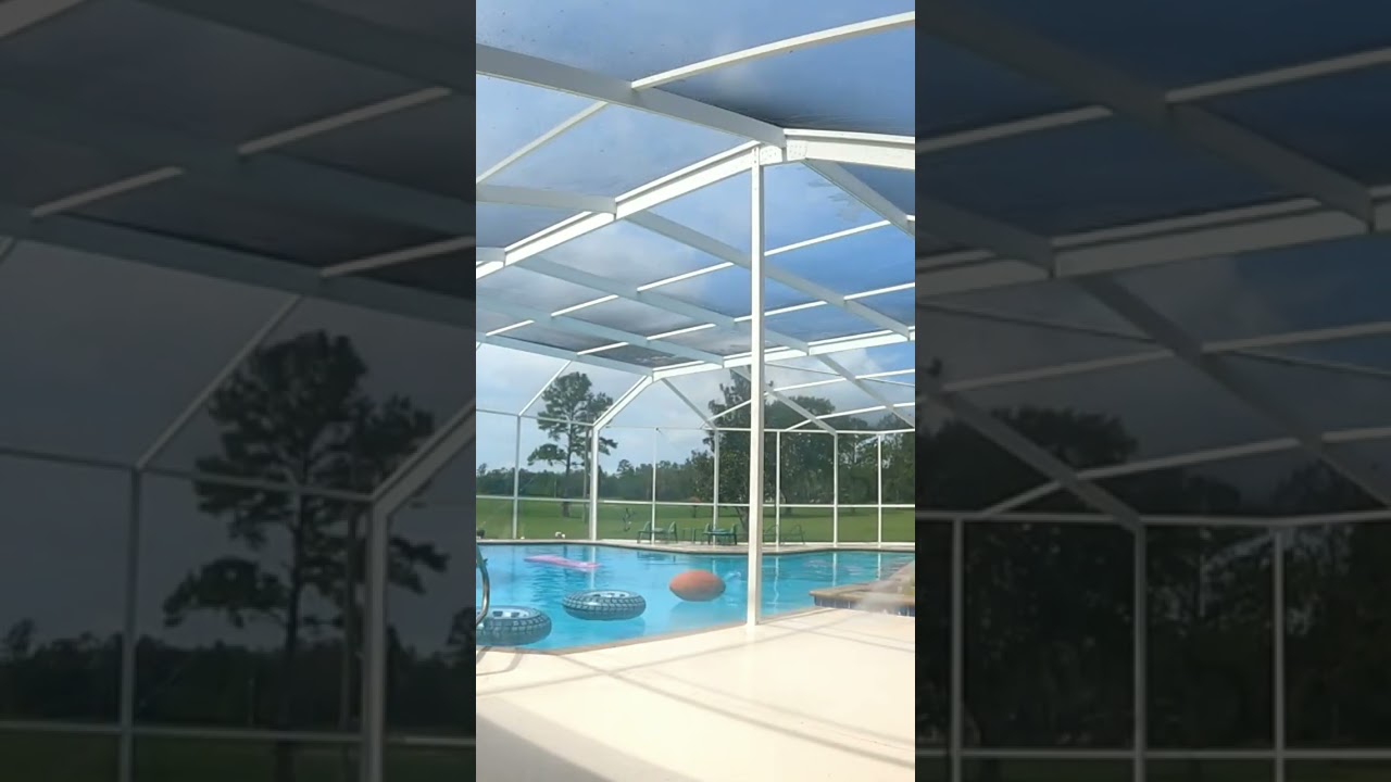 Monster pool cage. #pressurewashing #satisfying #downstreaming