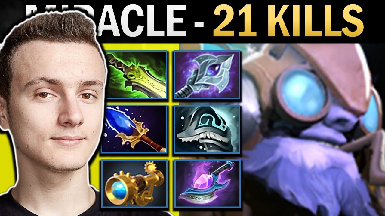 Tinker Dota Gameplay Miracle with 21 Kills and Windwaker