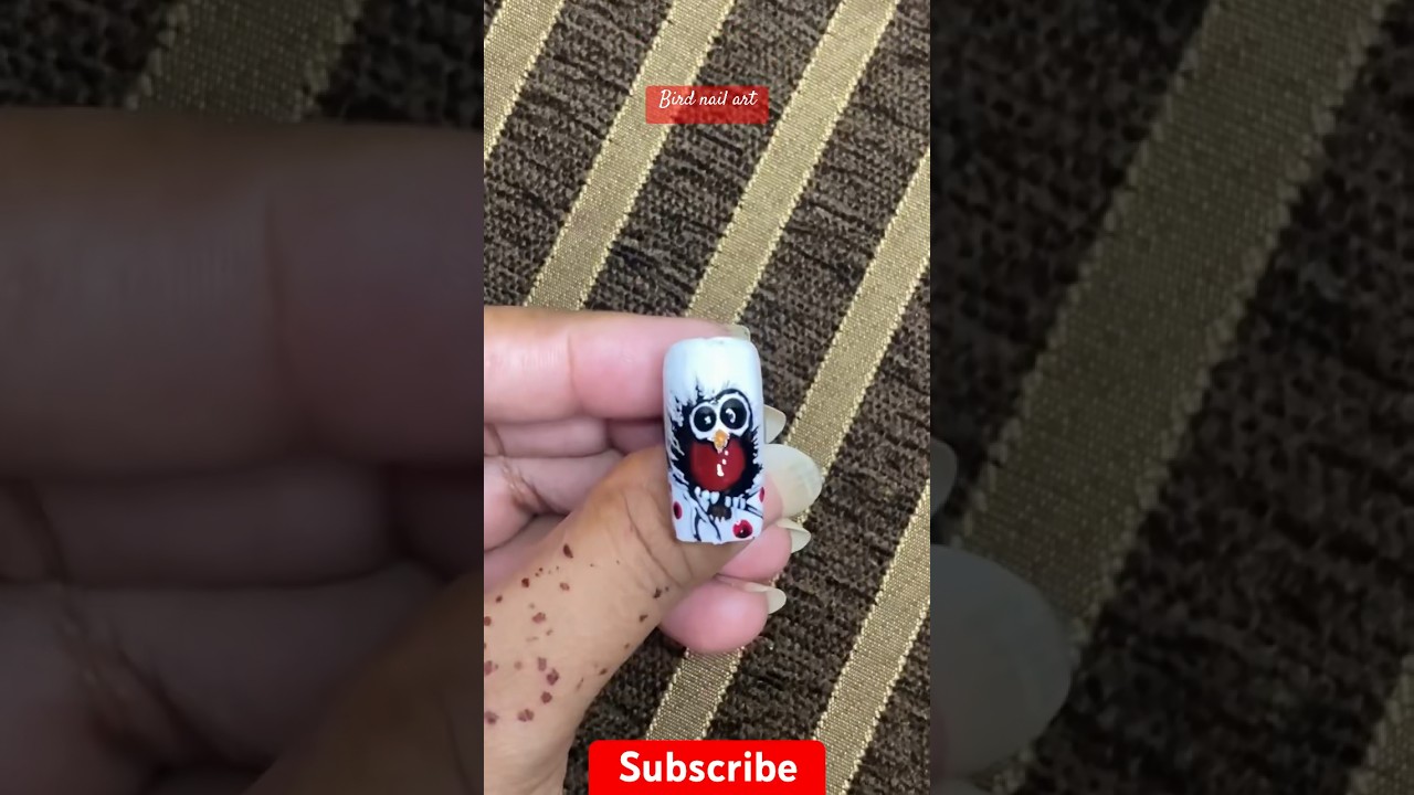 Cute bird nail art design 