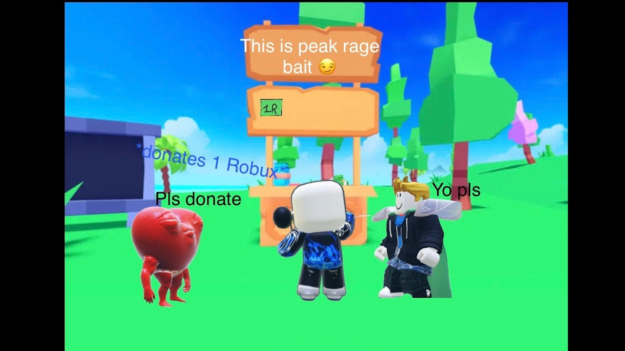 Making people think I’ll donate to them in pls donate