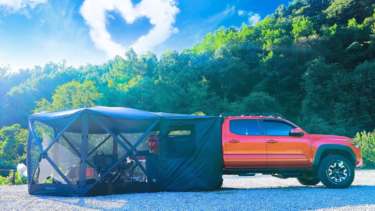 😍 КЕМПИНГ ДЛЯ МУЖСКИХ ПАР! 🚚 ТАКОЙ МИЛЫЙ КРАСНЫЙ ГРУЗОВИК / Toyota Tacoma / расслабляющий ASMR