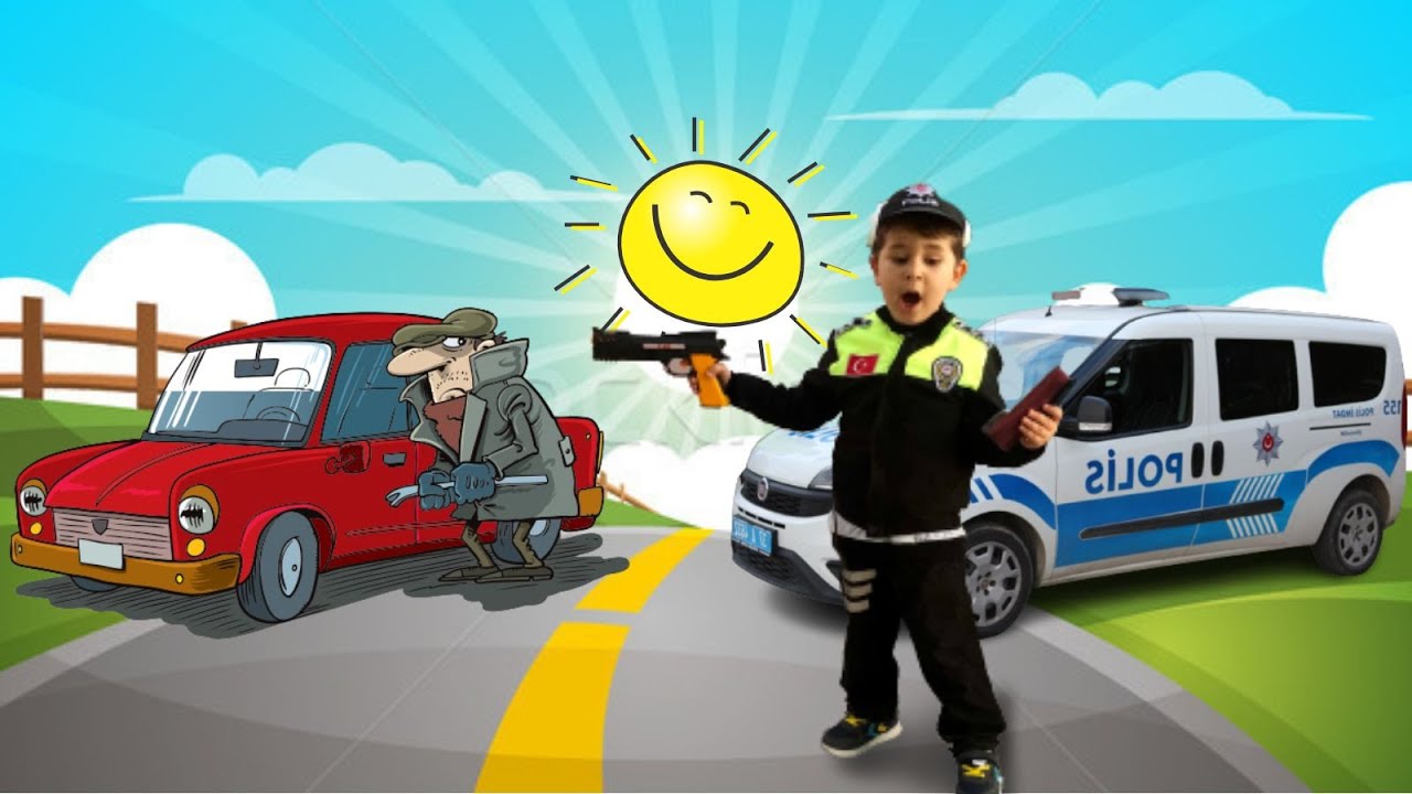 Kaan Gerçek Polis Oldu Arabayı Kaçıran Kötü Adamı Yakaladı | Polis | Polis Arabası | Polis Sireni 🚔