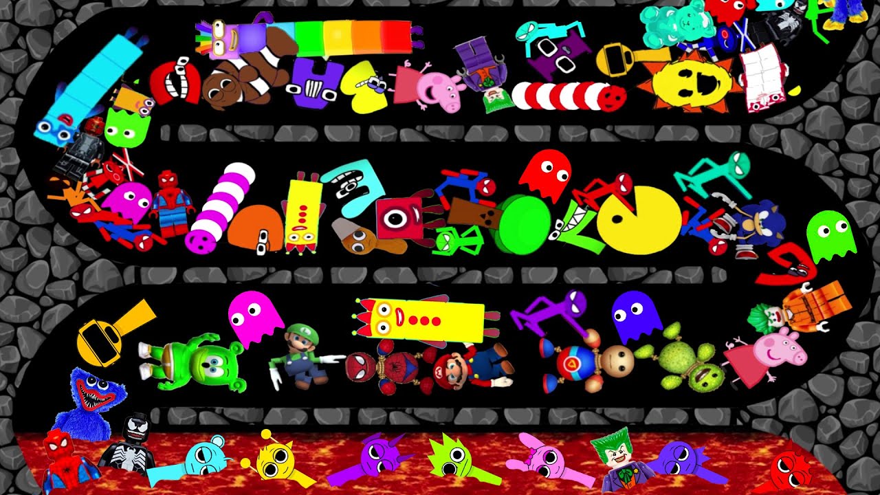Stickman Vs Alphabet Lore Vs Sprunki Vs Mario Vs Numberblocks - Stickman Survival Lava Day43