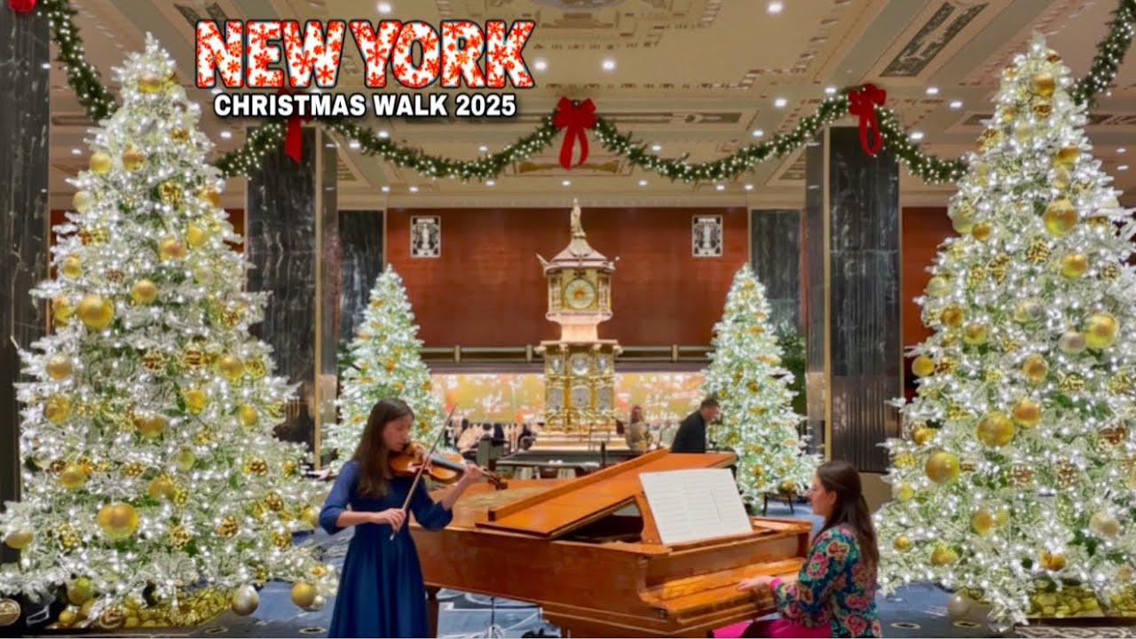 Bloomingdales Christmas Holiday Windows & Waldorf Astoria Christmas Decorations, NYC Christmas 2025