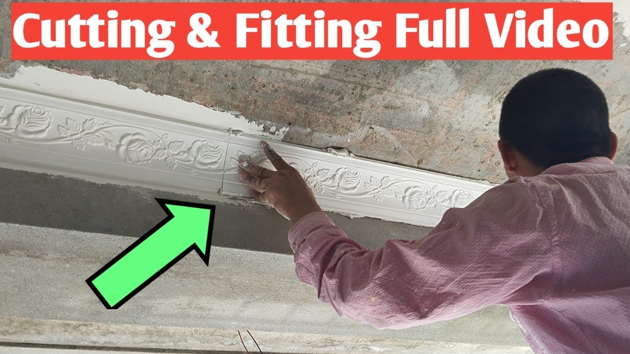 How To Cornis Strip Ceiling Rose Fitting & Cutting Ideas // Very Good Quality Best Finishing//
