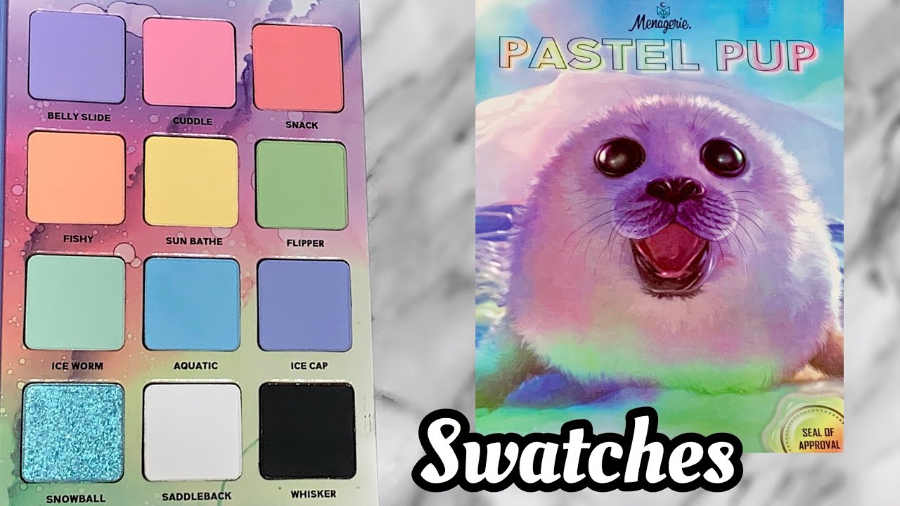 PASTEL EYESHADOW PALETTE | Menagerie Cosmetics PASTEL PUP Eyeshadow Palette SWATCHES