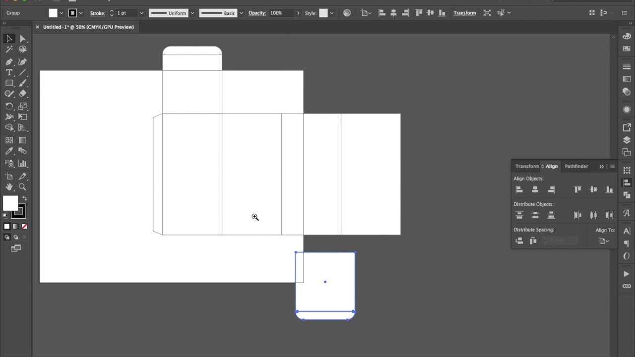 Creat a Packaging Box in illustrator 4 min