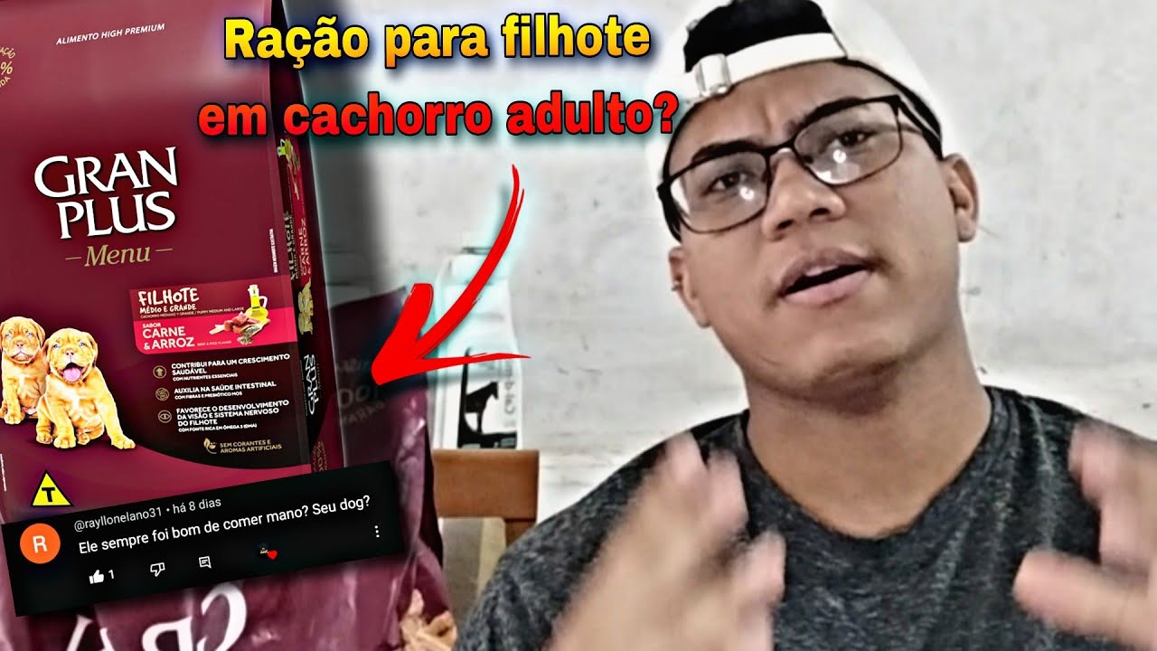 RAÇÃO GRAN PLUS MENU FILHOTE MEU PIT MONSTER AINDA COME