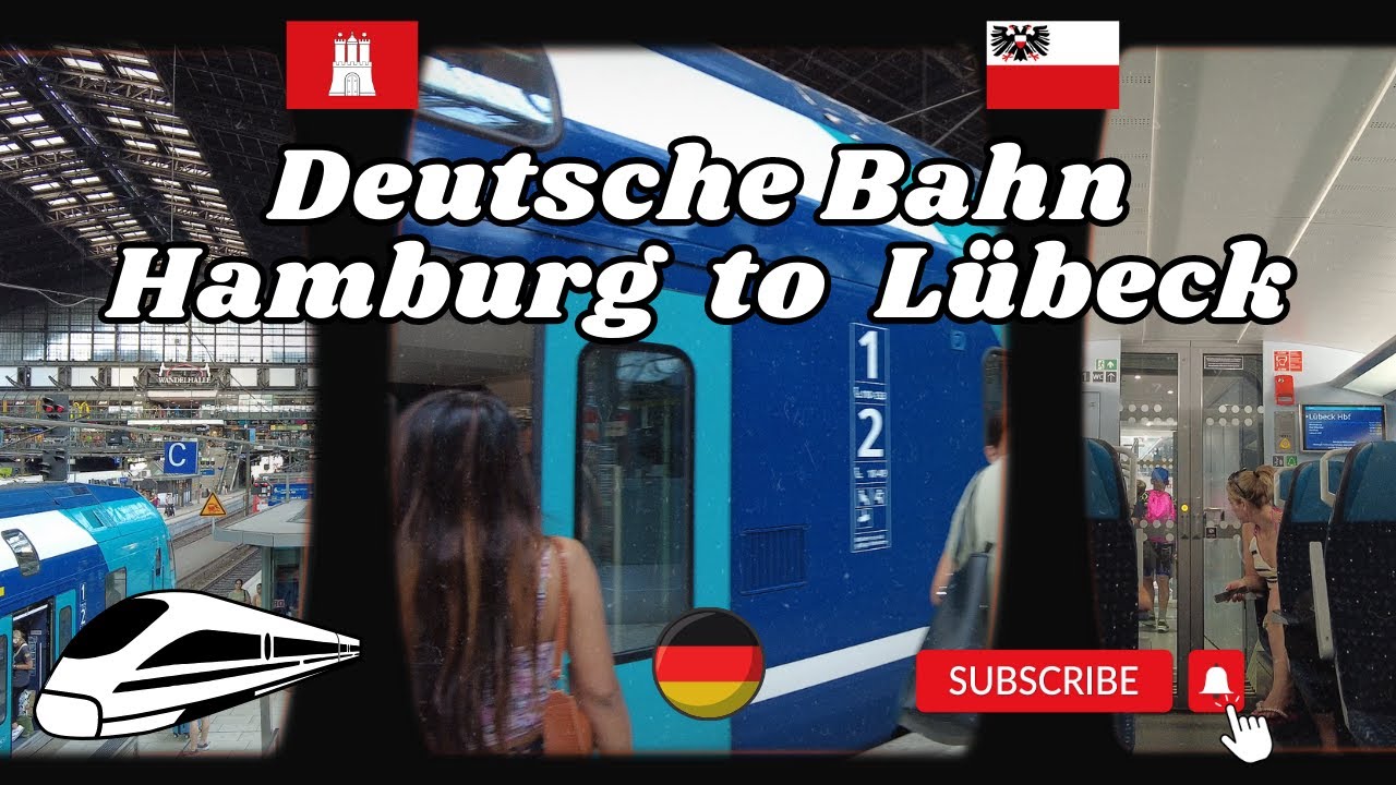 By Train from Hamburg to Lübeck, Germany, Deutsche Bahn Regio RE-80 - German Trains