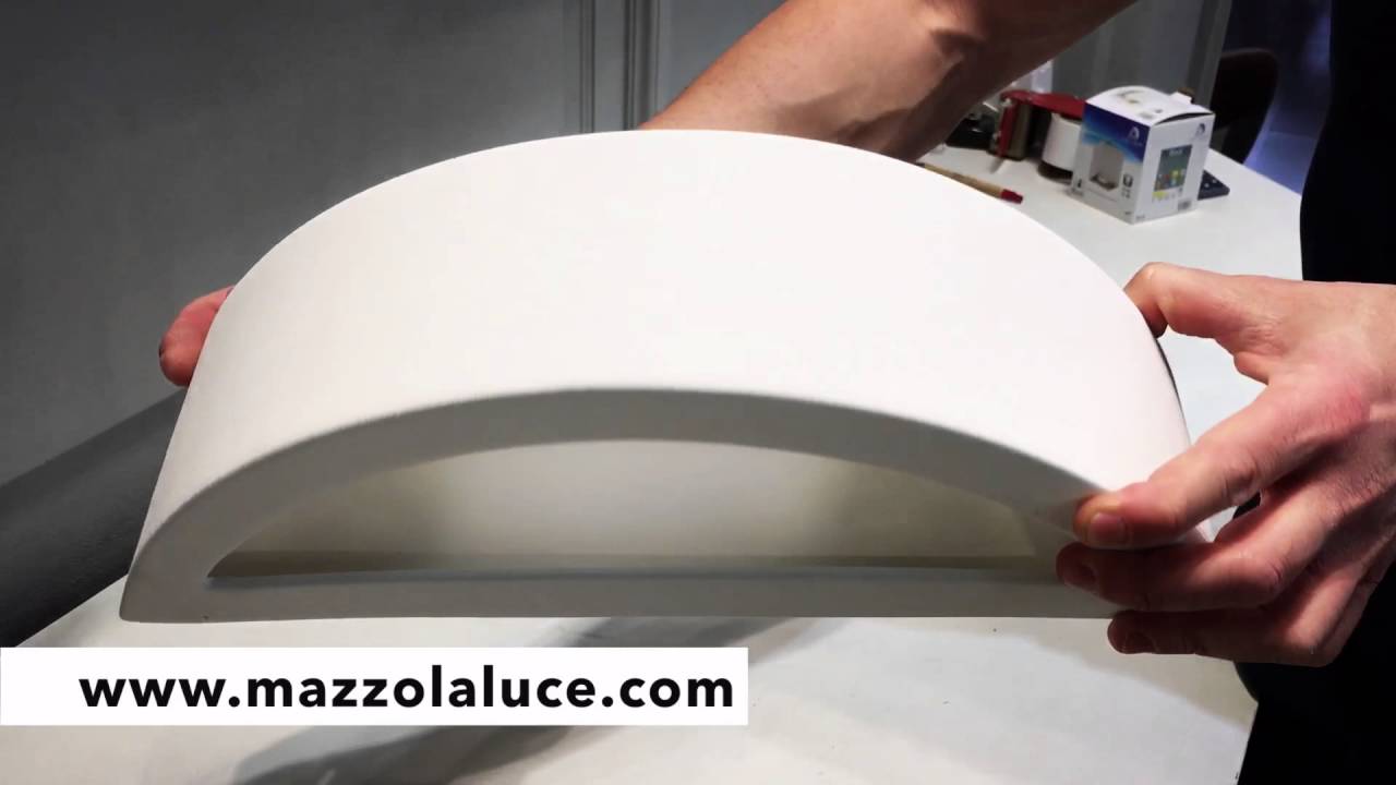 Applique curvo in gesso da parete per interni design moderno verniciabile e27 led