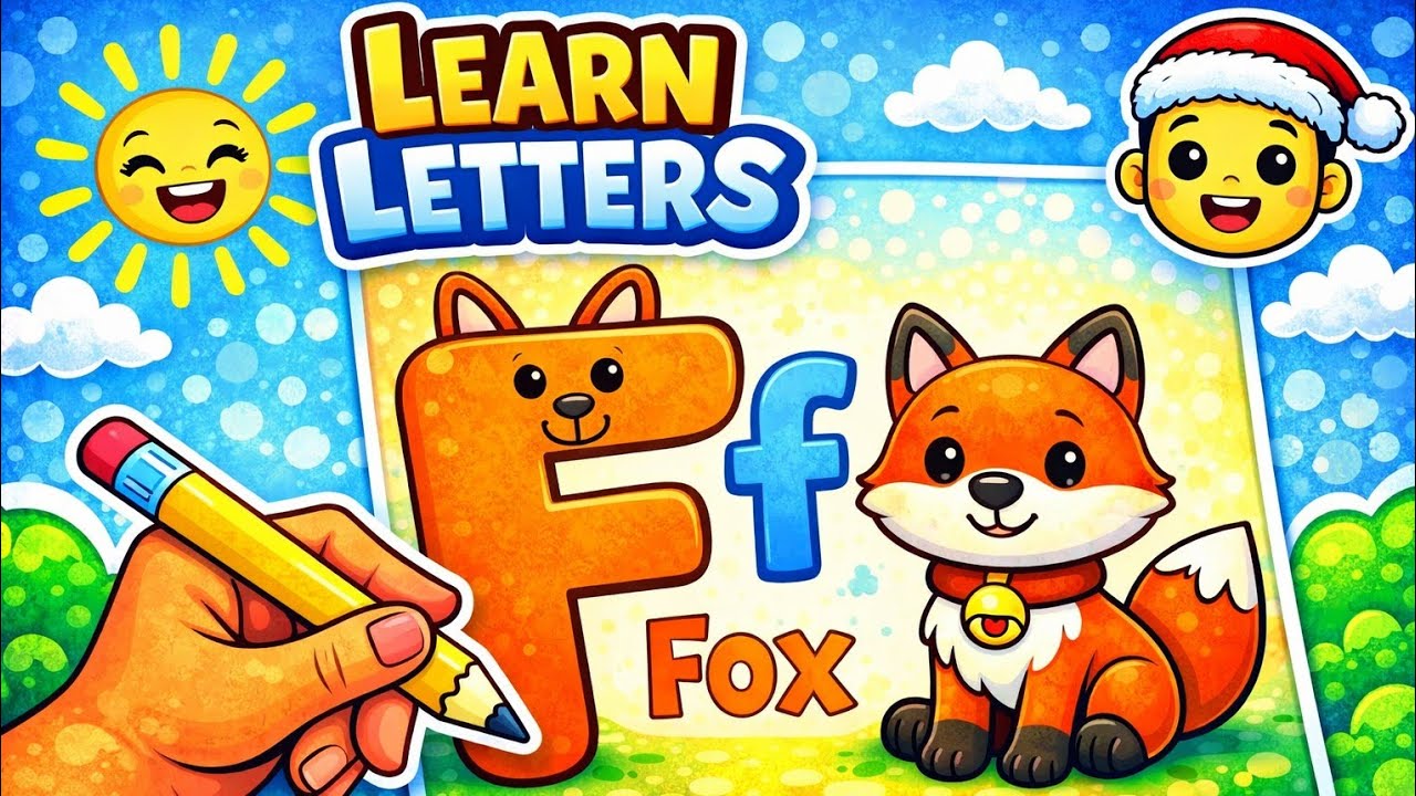 Learn the letter F by drawing a cute fox step by step, fun and easy 🦊✏️