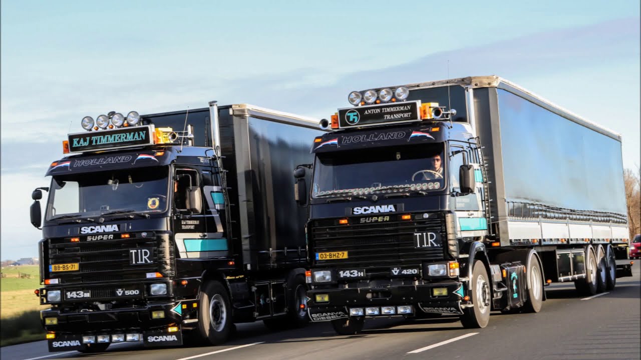 Anton Timmerman 2x Scania 143 V8 straight exhaust sounds
