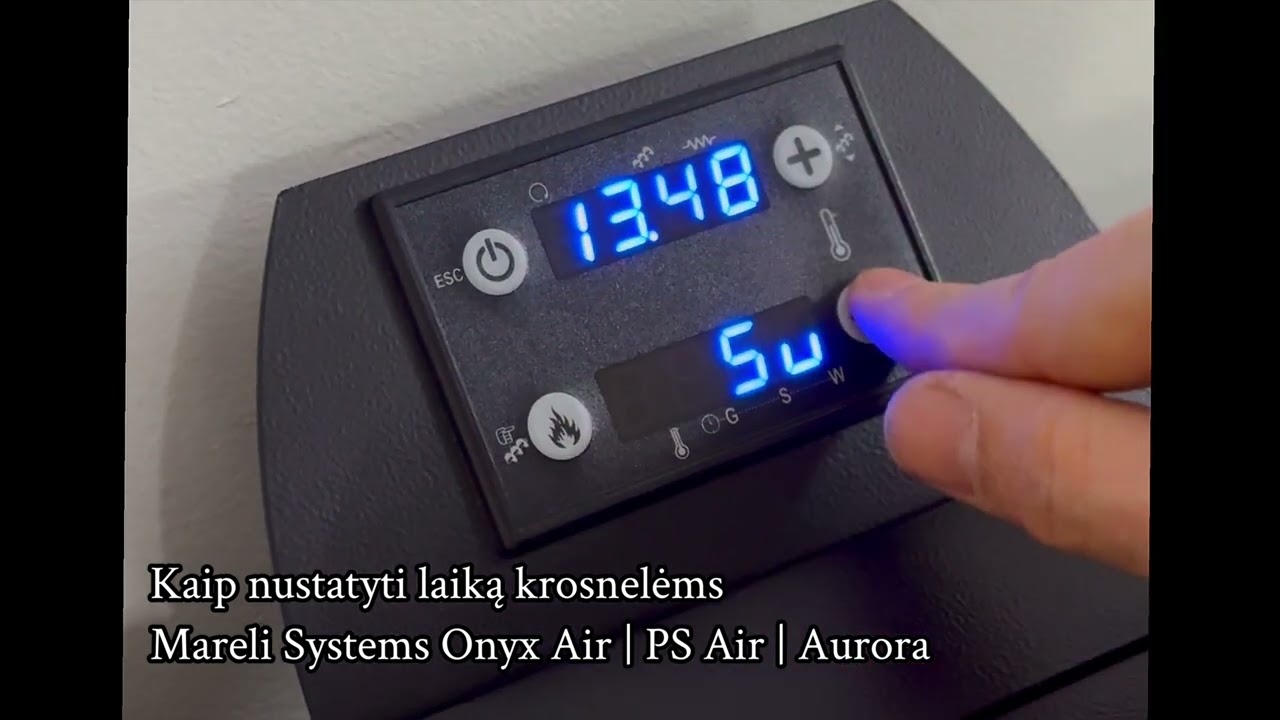 Kaip nustatyti laiką krosnelėms Mareli Systems Onyx Air | PS Air | Aurora 