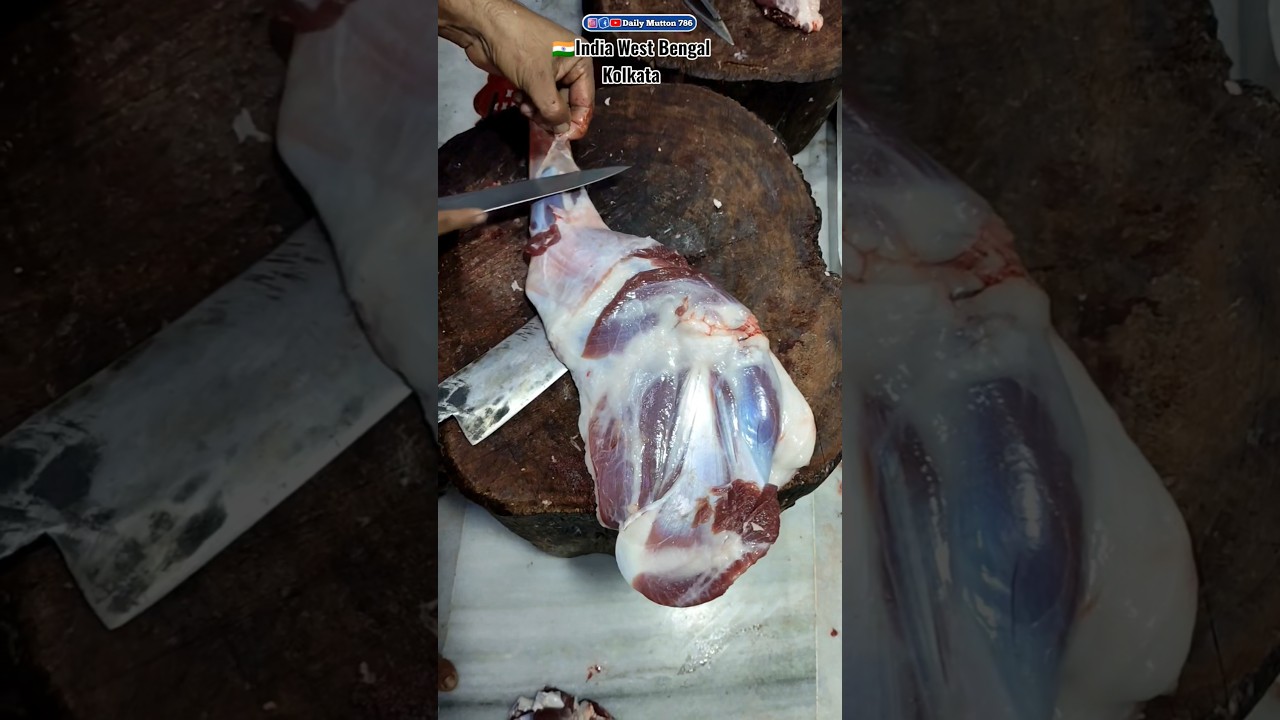 😱 Mutton Front Leg Raan Cutting Skills//India West Bengal Kolkata//Famous Mutton Shop India Kolkata