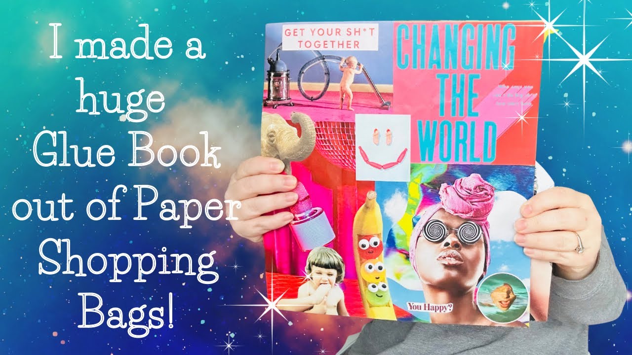 I made a Big 12x12 Glue Book out of Recycled Paper Bags!! IT’S AWESOME! 🛍️✂️❤️