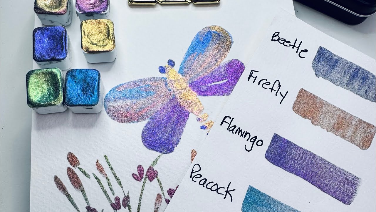 Firefly, Flamingo, Peacock! Cutest Names for MAB's Watercolor Chameleon Metallics: Nature Series